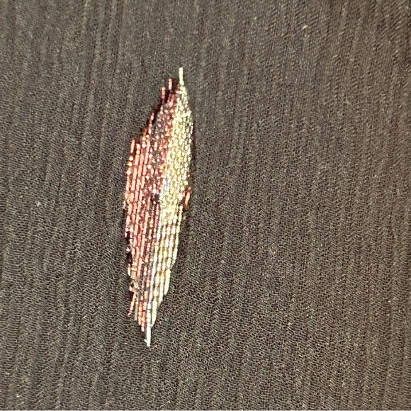 Rebecca Taylor Silk Metallic Chiffon Long Sleeve Top Size 6 - Picture 8 of 12